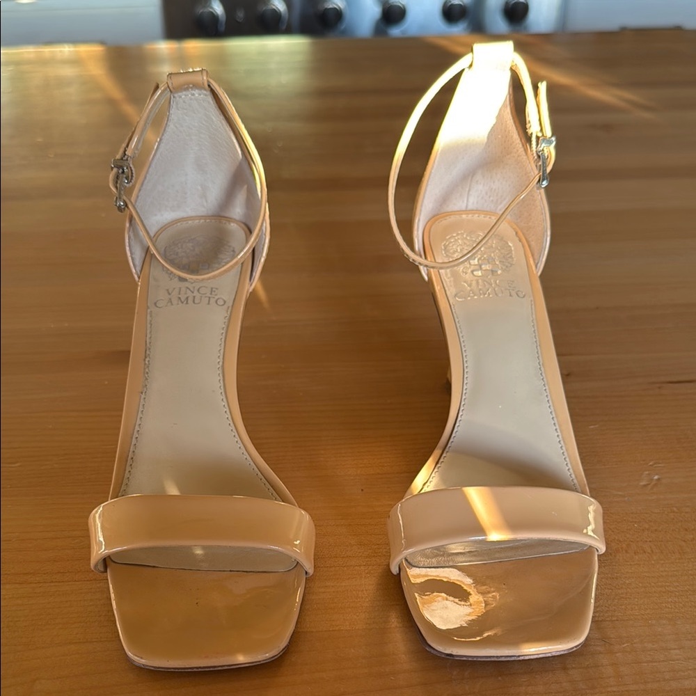 Vince Camuto Nude Stiletto Heels with Ankle Strap